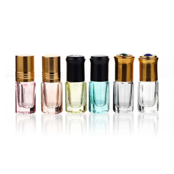 New Rollerball Empty Bottle 3ml 6ml 10ml 12ml Clear Octagon Attar Glass Essential Oil Roller Bottles