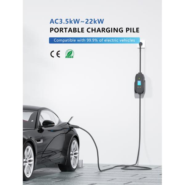 Wall Mounted Single Phase 3.5kw Portable EV Charger with Plug Charge and Insulation Detection