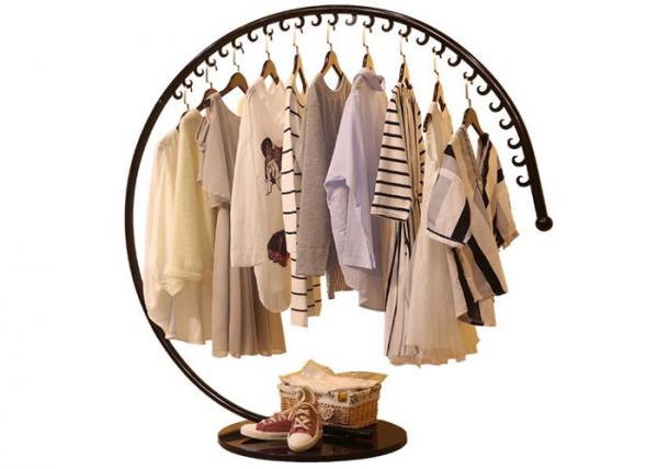 Buy Creative Shaped Apparel Display Racks With Metal Base For Shopping Mall at wholesale prices