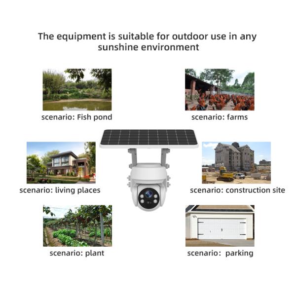 Solar Energy Charging Wifi Ptz Camera Support Live Video Watching Two Way Audio Remote Control Viewing Angle By App