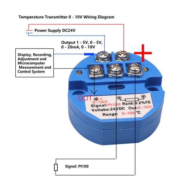 SBWZ-PT100 Integrated Temperature Transmitter Module with 24V Power Supply PT100 Thermal Resistance and 4-20mA Output