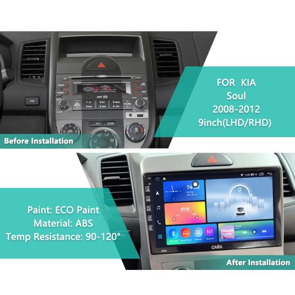 Yuecai 9inch Iron GrayTouch Screen Display Ips/Qled/2k Car Dvd Player Gps Navigation System Head Unit for KIA SOUL 2008-2012 with Carplay/Auto and DSP