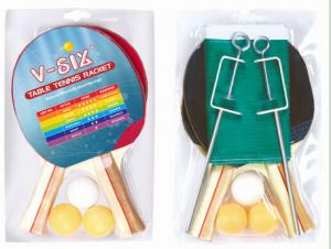 China 5 Layers Poplar Plywood Table Tennis Racket Set Reverse Rubber Sponge With Post / Net on sale