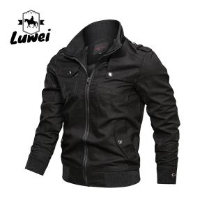China Custom Printed Winter Padded Sportswear Utility Bomber Leather Jacket Men with Zipper Pockets on sale