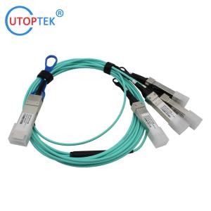Quality 40G QSFP+ to 4x10G SFP+ AOC Cable OM3 1m/3m/5m/15m/50m/100m Customized 40G AOC Cables for Data Center for sale