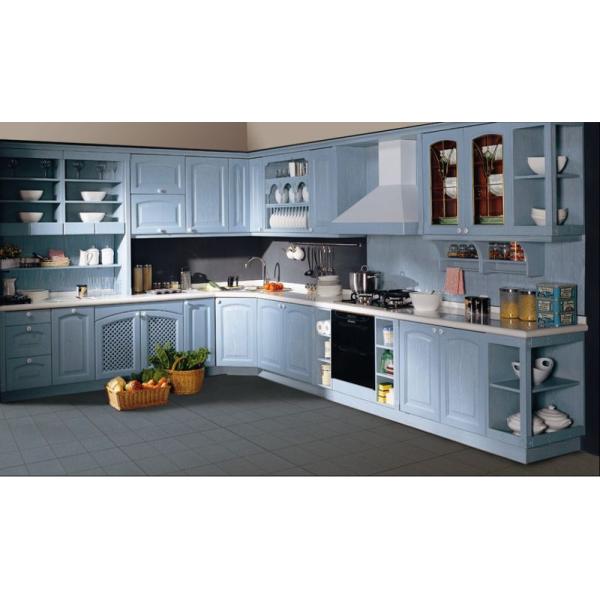 Quartz Stone Countertop Complete Set Kitchen Wall Cupboard with Veneer/Lacquer Finish