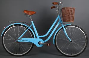China Cheap hi-ten steel colorful 26 inch OL elegant city bicycle for lady  with Shimano 7 speed with pvc basket on sale