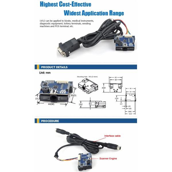 USB KB RS232 Interface OEM Scan Module CCD 1D Barcode Scanner Module