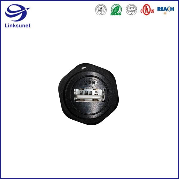 Buy USB 2.0 Type A Panel Mount Circular Connector for Data transmission wire harness at wholesale prices