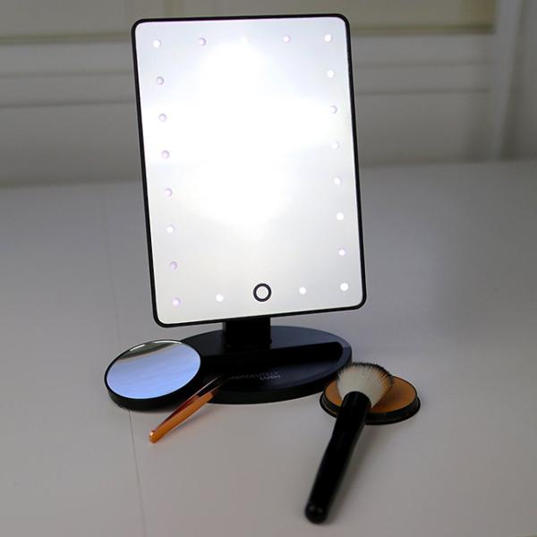 LED Light Up Handheld Mirror / Handheld Magnifying Makeup Mirror Small Round 10X Magnifying