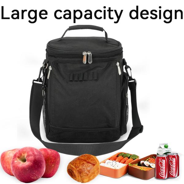 Black Large Capacity Unisex 10 Can Insulated Golf Custom Travel Cooler Bag with shoulder strap