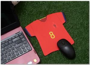 China Custom Jersey Shape Soccer Team Marketing Promotional Gifts Mouse Pad Digital Printed For Computer on sale