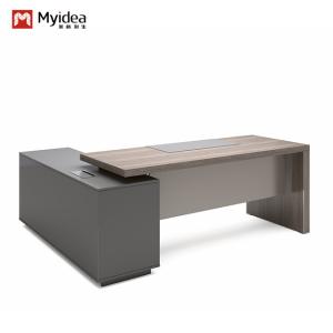 Modern Luxury Boss Office Desk, Support customization Managerial Level Executive Desk, Large Wooden MDF Panel Desk, Dark Classic Design, Office Use