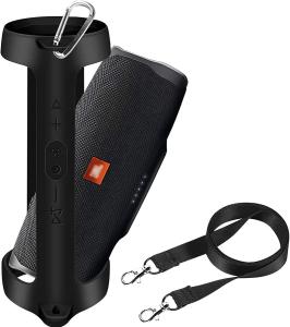 Bluetooth Speaker Silicone Protective Cover With Shoulder Strap And Hook And Loop Speaker Silicone Storage Quilt Cover