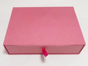 China Customized Handmade Paper Gift Box Hard Cardboard Box With Drawers Pink Color on sale