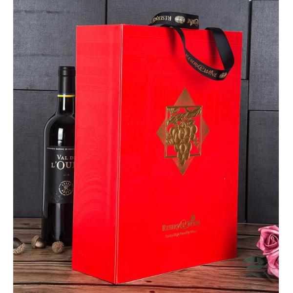 Buy Recycled Wine Bottles Cardboard Paper Boxes With Handles at wholesale prices