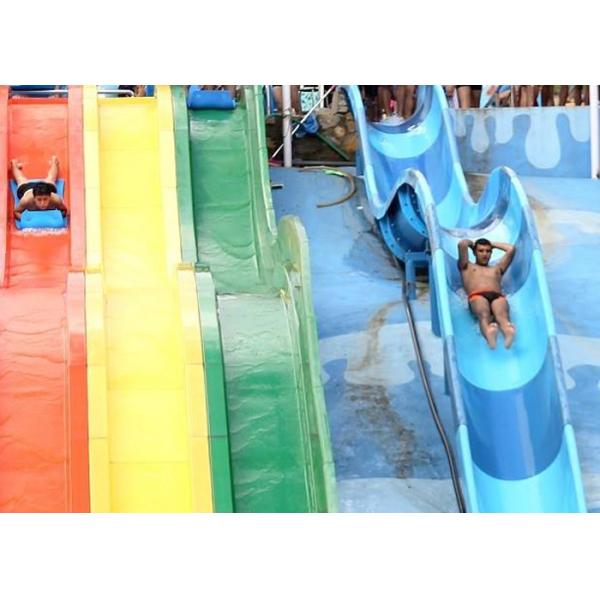 4 / 5 Lane Custom Water Slides High Speed Racing For Giant Aqua Park