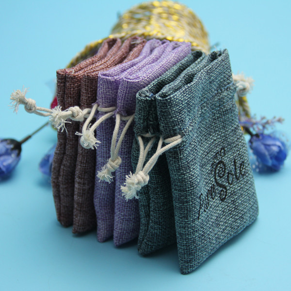 8 X 10cm Wallet Jute Drawstring Bag With Custom Printed Logo Easy To Carry