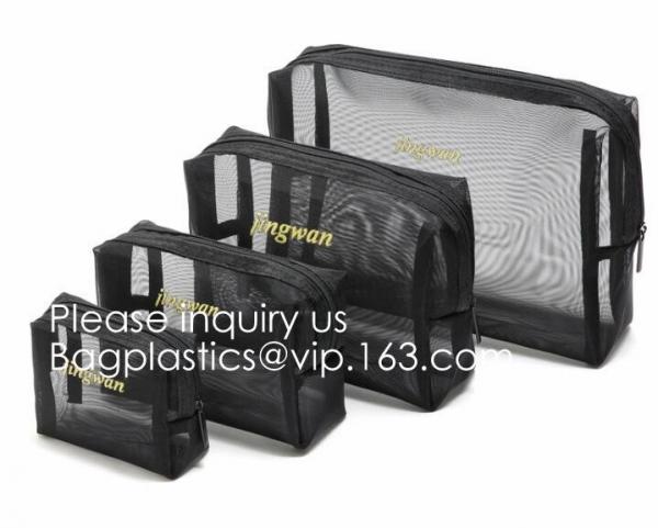 Mesh Travel Makeup Bag Organizer Translucent Clear Travel Toiletry Bag Quick Pass Airport Security, Airport Security pac