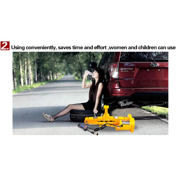 automatic emergency tools2 tons electric scissor lifting car single jack with wheel nut wrench