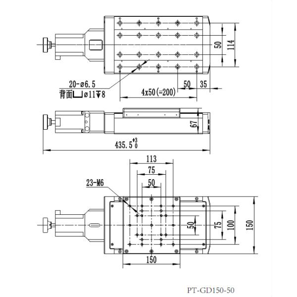 Ball Screw High Precision Motorized Stage Motorized Vertical Stage 500mm Travel