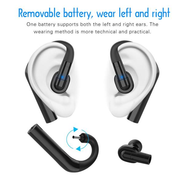 Single Earhook Earbuds Hands Free Hang Up Bluetooth 5.0 Earphones 360 Rotation