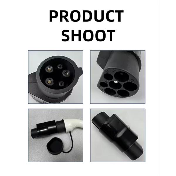 Car side Plug 220V 7kw 32A EV connector charging pile converter type2 to type1/J1772 gun head adapter for retrofit/upgrade