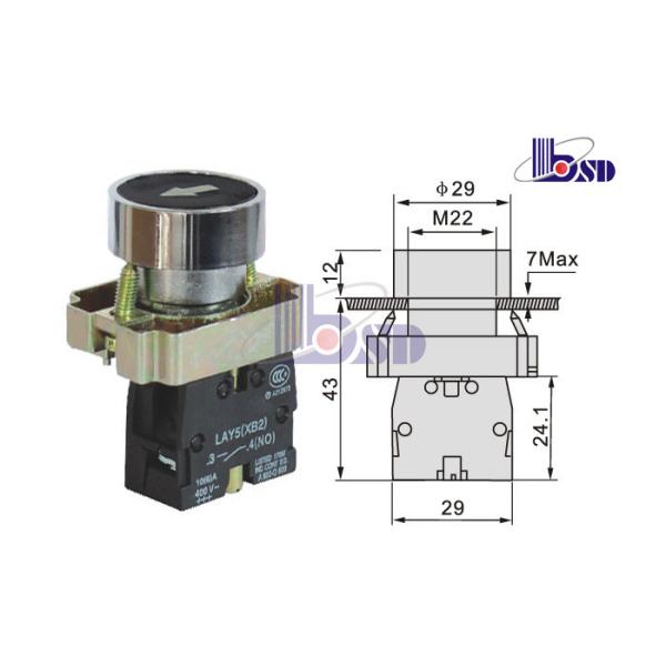 LAY5(XB2)-BP3351 black color spring return flat button push button swithes