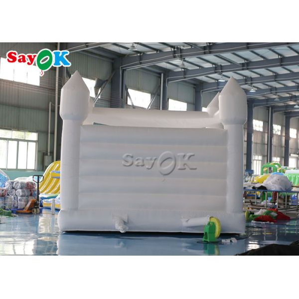 Adult Kid Pure White Pvc Wedding Bounce House With Air Blower