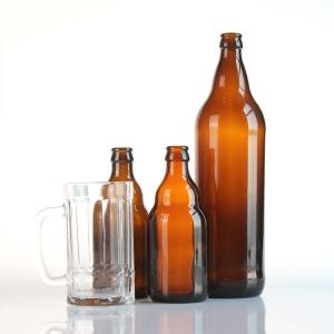 China Decal Amber Glass Beer Bottle 200ml 250ml 300ml 330ml 500ml on sale