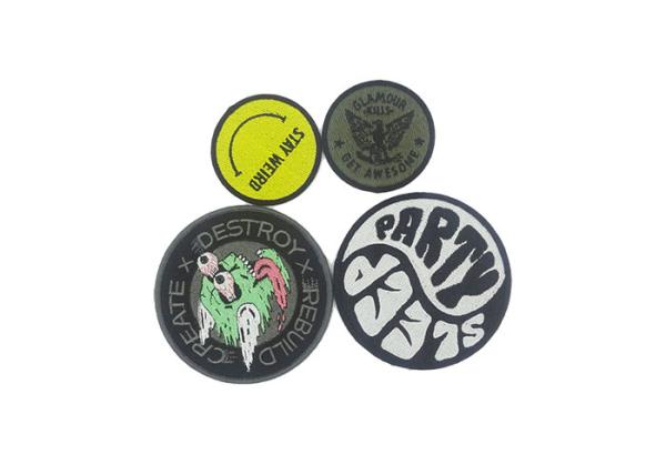 Buy Personalized Iron On Large Custom Embroidered Patches Round Shape Multi Color at wholesale prices