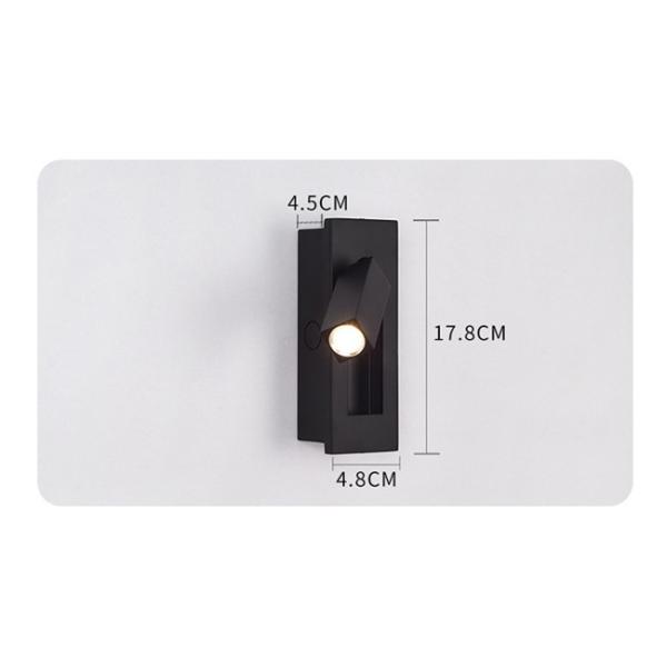 Aluminum Led Wall Light With Wall Mounted Light Source And Rotatable Lamp Head