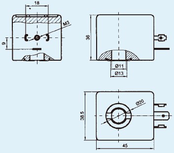 Electromagnetic Induction Coil , Solenoid Coils For SCG353A044