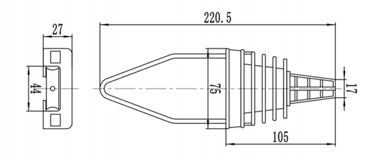Black 2 Wires Insulating Dead End Clamp Wedeg Shaped