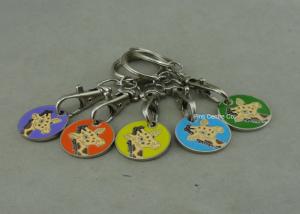Quality Soft Enamel Personalized Promotional Keyrings Shopping Car Token For Supper Market for sale