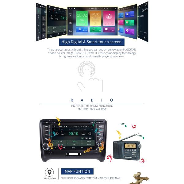 7 INCH Audi A4 Dvd Player , BT WIFI Dvd Player ST TDA7388 For Android