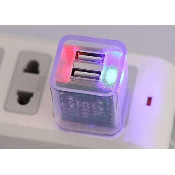 Lucency charger transparency case mini charger USB connecter LED indicator 5V1A 5V 2.1A