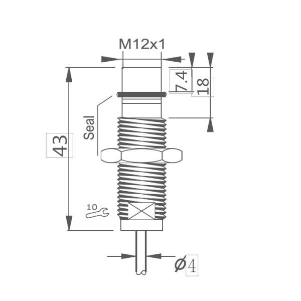M18 High Pressure Sensor Red LED Light Indicator Stainless Steel Housing Material