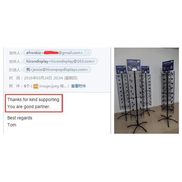 Black Acrylic 2 - Layer Counter Display Racks Keychain Display Stand 10 Hooks