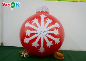 Quality 1.2m Red Inflatable Snowflake Ball Festival Christmas Yard Decoration for sale