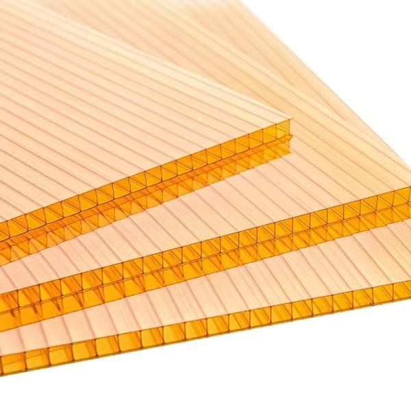 Buy Hollow Plastic Transparent Double Wall PC Polycarbonate Sheet for Pool Roof Partition Wall Polycarbonate Sheet at wholesale prices