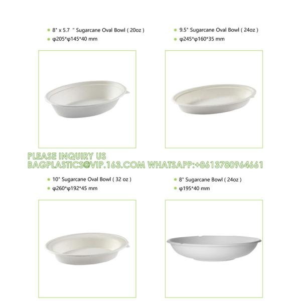 Eco Friendly Bowls 100% Compostable Disposable Biodegradable Sugarcane Bagasse Bowl