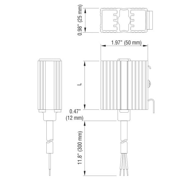 DC 10W / 20W Aluminium Industrial Electrical Heaters Din Rail Temperature Limiting