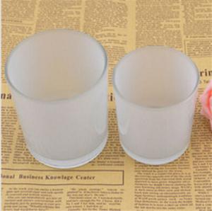 Quality Natural color frosted glass candle holder for sale