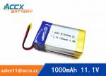 11.1V 1000mAh lithium polymer battery pack 703048 pl703048 3S1P 11.1V lipo