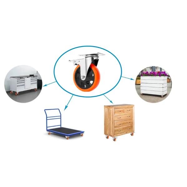 130mm Medium Duty Casters With Screw Stem 4 In Swivel Caster