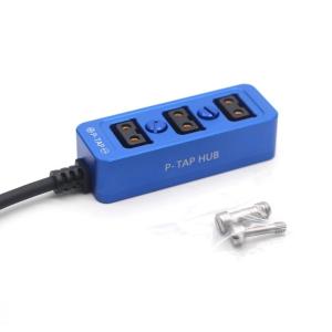 China D-tap Camera power three way splitter Power Tap to 3 Female D-Tap P-Tap Hub  Metal case with 1/4 screw on sale