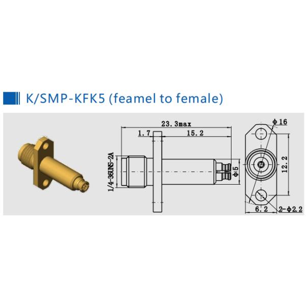 2 Holes Female Brass K Type to SMP RF Adapter
