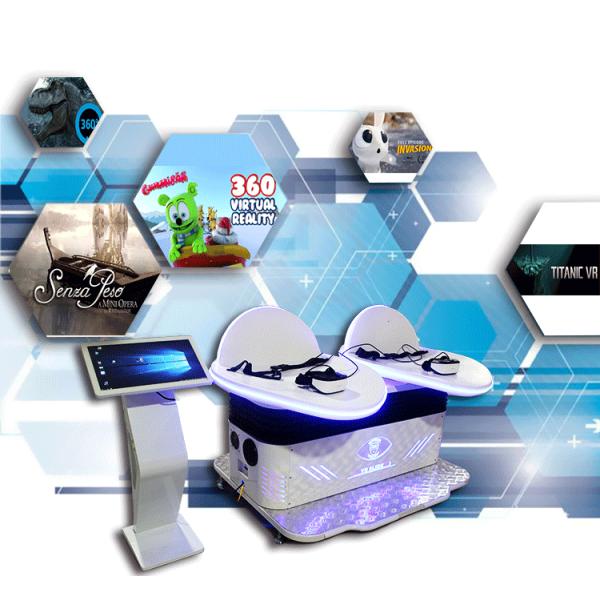 White Colour Two Person 9D Virtual Reality Slide Simulator For Theme Park