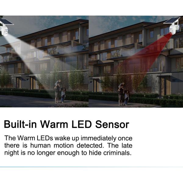 4G Solar Powered Motion Detector Camera Wireless Outdoor 2K 4MP PTZ APP Control